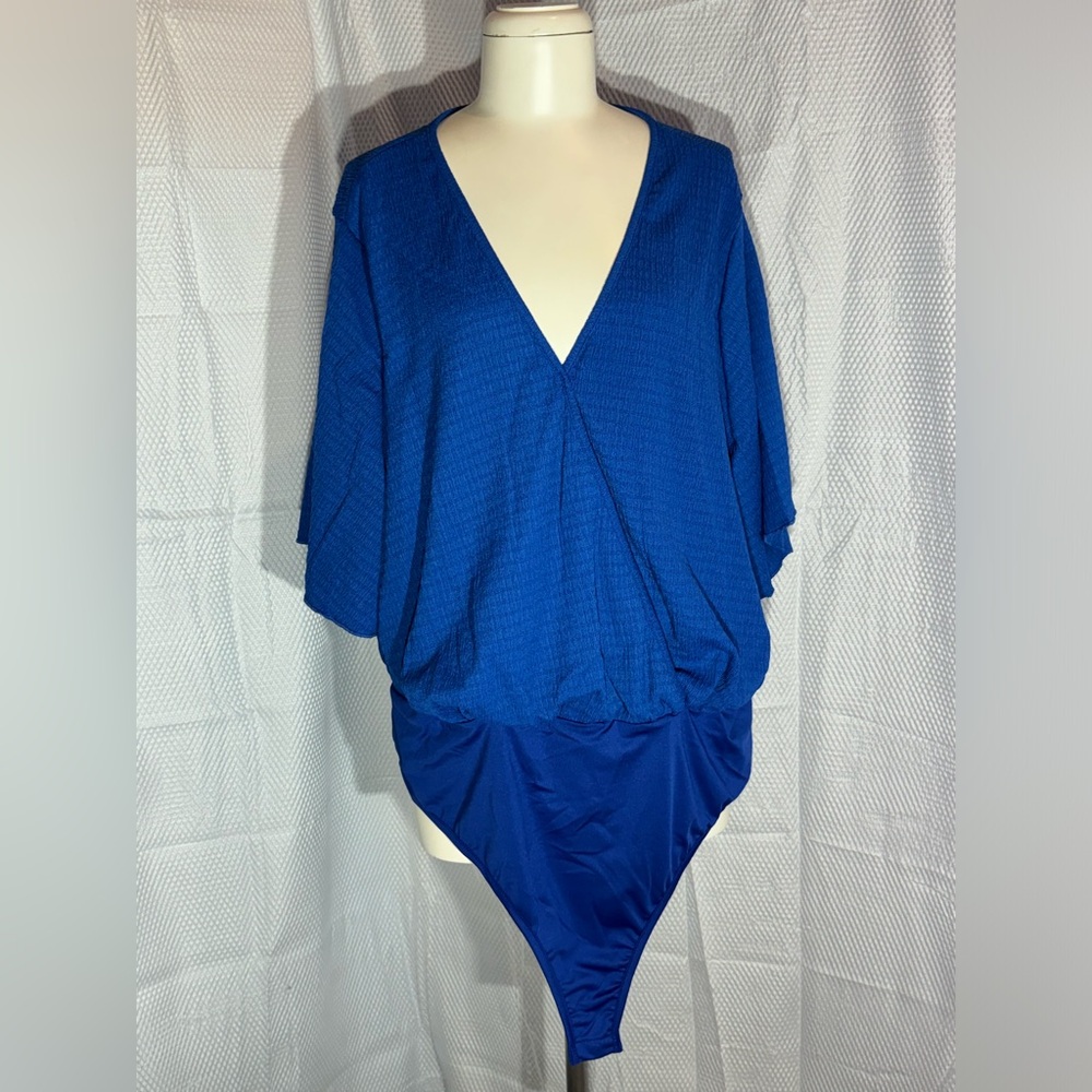 Shein Curve Royal crossed blouse bodysuit